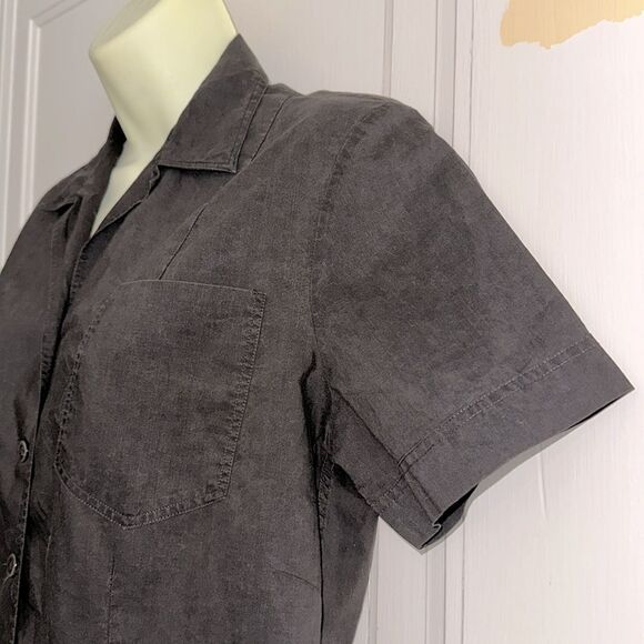 Vintage 60s Ship ‘n Shore Black Button-Up Short Sleeve Shirt - Picture 4 of 7